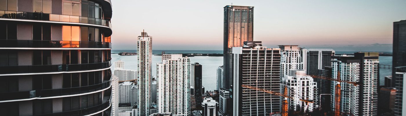 Construction cranes over a Florida high-rise
